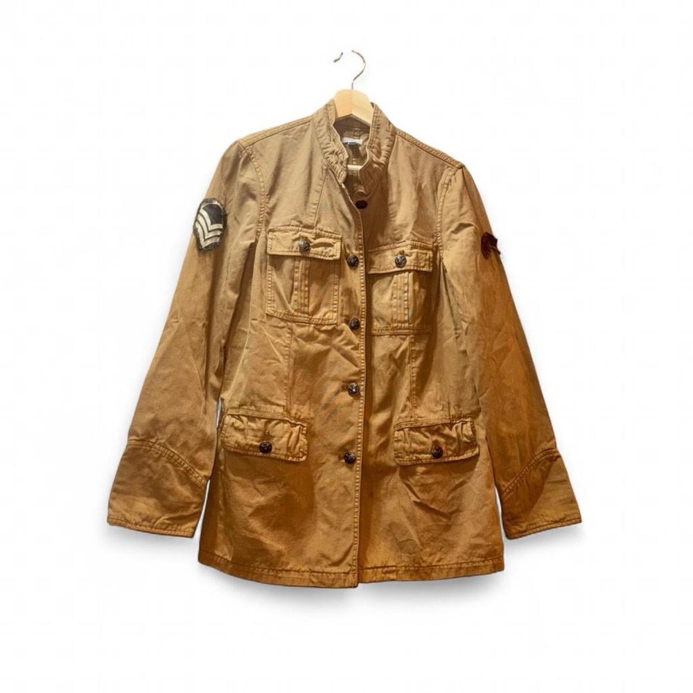 Ecote Size M Tan Utility Jacket with Patches Military Inspired